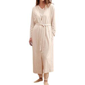 Garnet Hill Neutral Casual Oasis Knit Duster Robe Women's Size XL